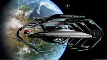 U.S.S. Enterprise ready for departure.